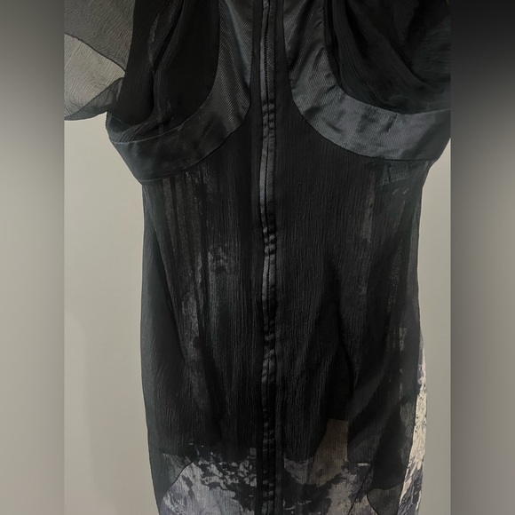 PRADA Black Sheer Silk Blouse Top - Picture 9 of 15